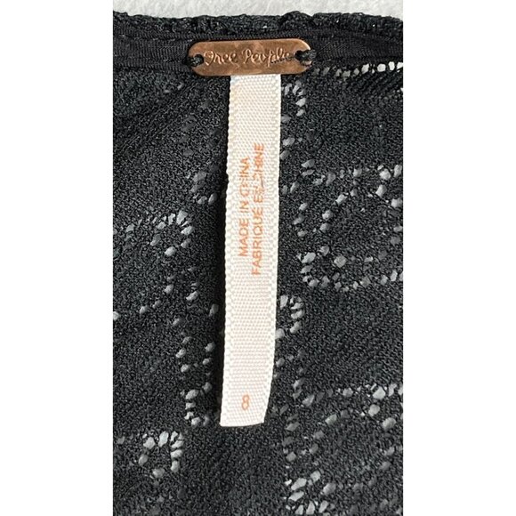 Free People Black Daisy  Mini Dress Cutout Lace Upper Bodice Size 8 - Picture 8 of 12